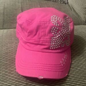 NWOT Women’s Hot Pink with Bling Cadet Hat by The Alamaba Girl